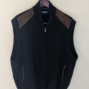 Chaps men's XLT zip suede shoulder sweater vest